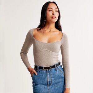 Abercrombie & Fitch Brown Long Sleeve Bodysuit